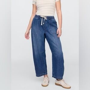 Gap Factory Mid Rise SuperSoft Pull-on Barrel Jeans